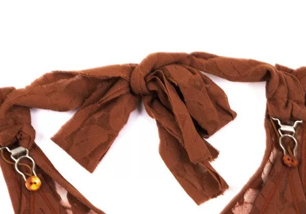 Jean Paul Gaultier Vintage Brown Cut-Out Floral Top