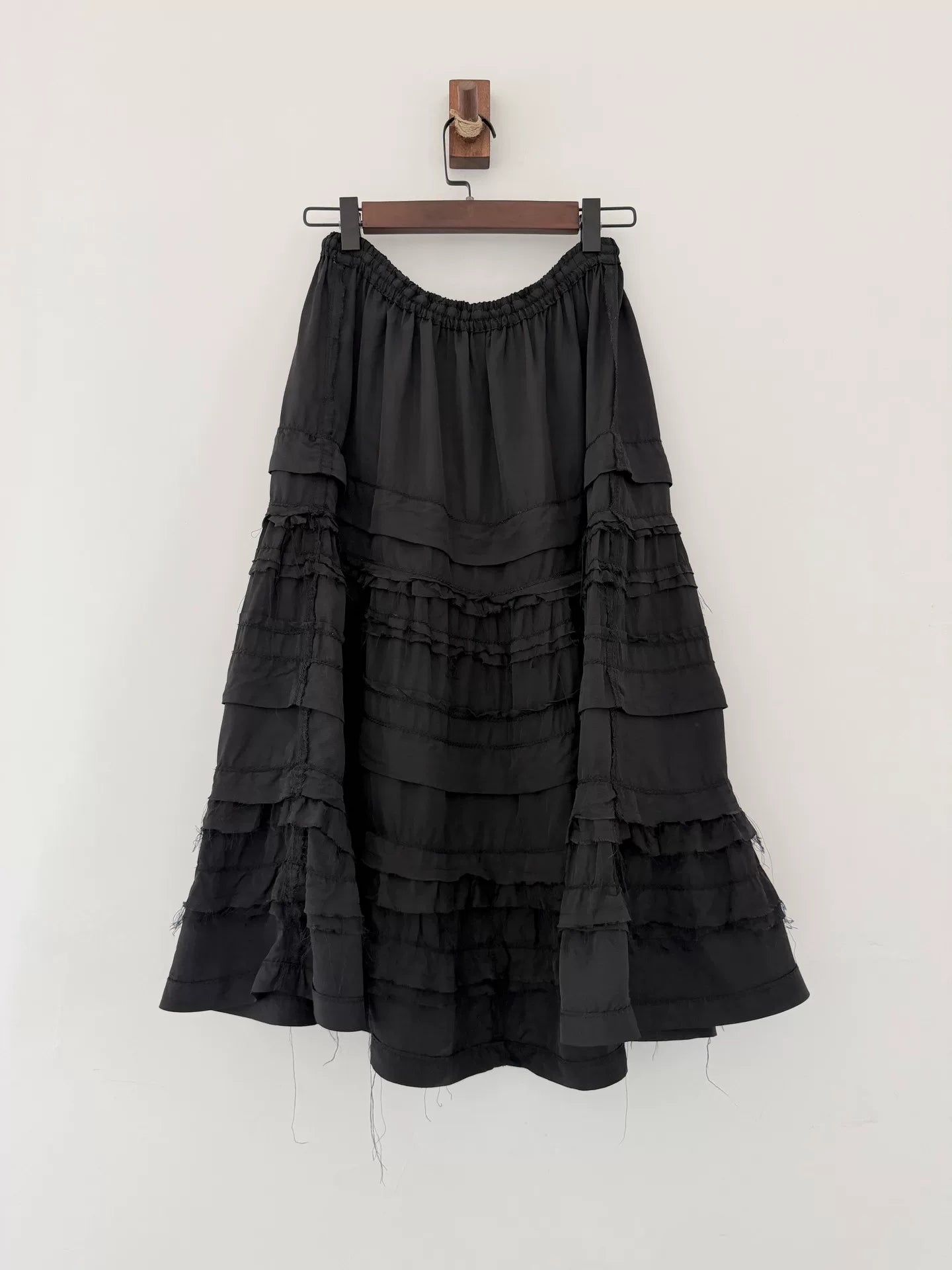 Comme Des Garcons Copper Silk Lace Tiered Skirt - Devines