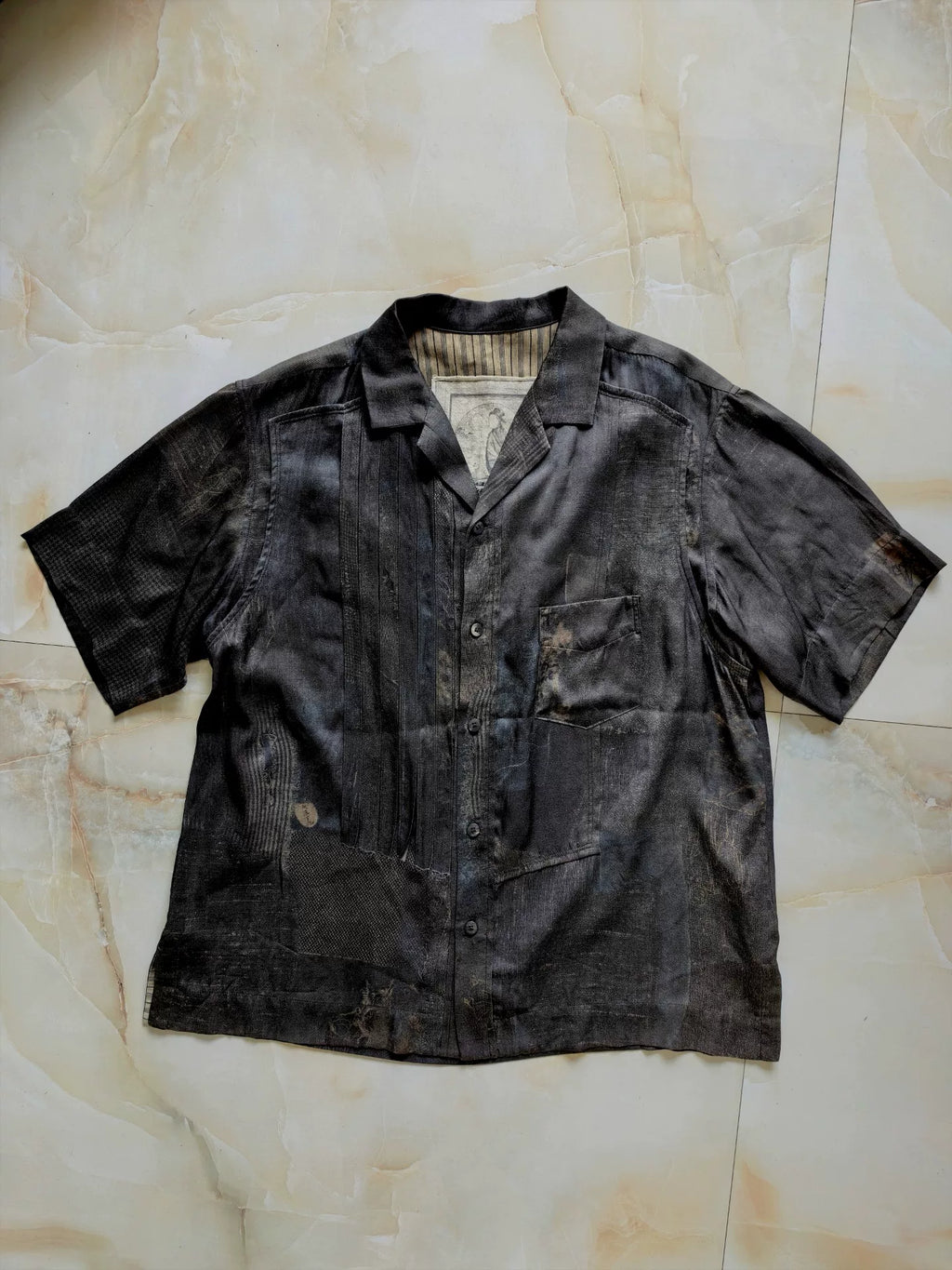 Ziggy Chen SS24 Vintage Book Ji Tan Silk Short Sleeve Shirt