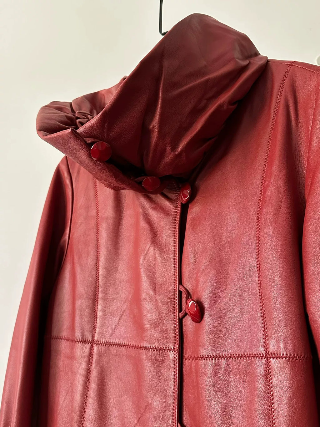 Balmain vintage-style lambskin mid-length coat