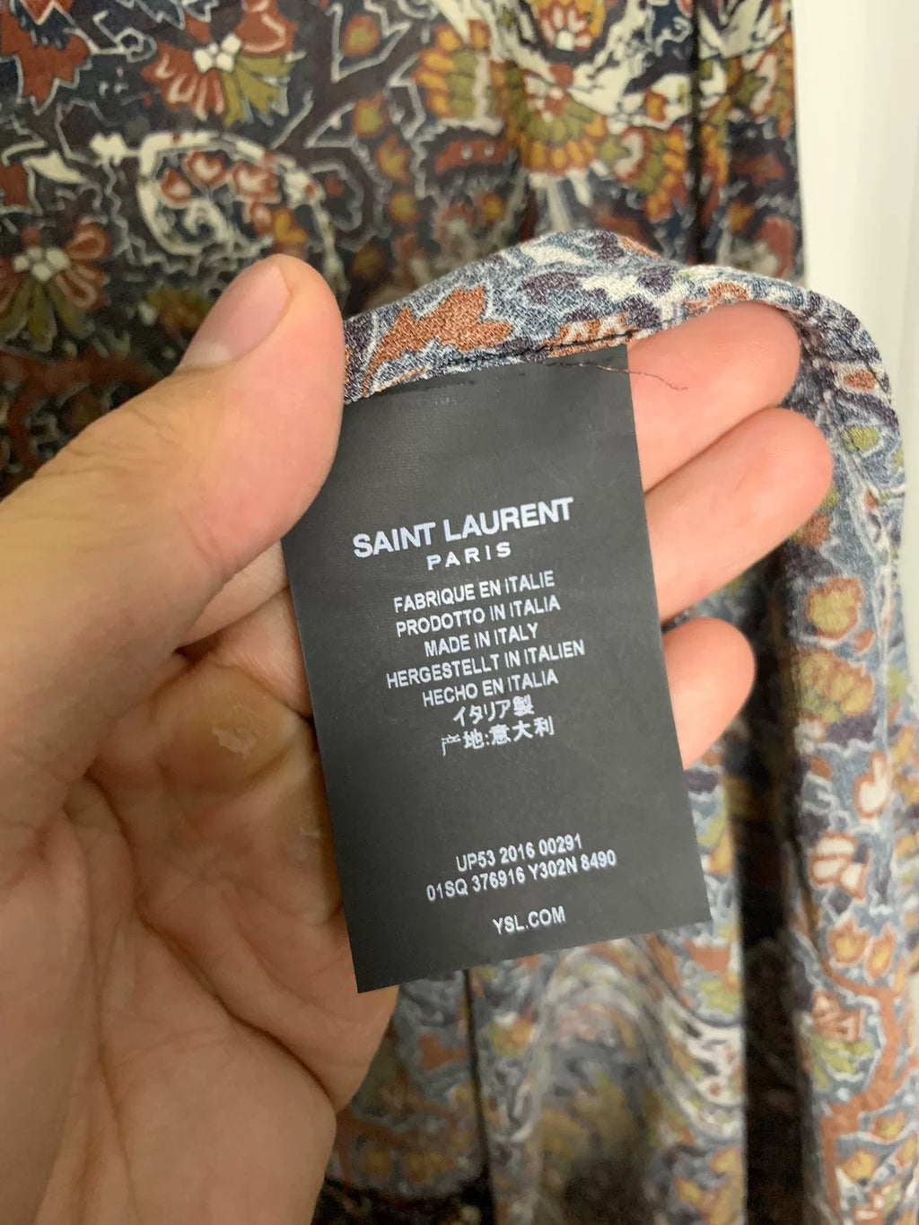 Saint Laurent SLP 2016 Fall/Winter paisley pattern shirt