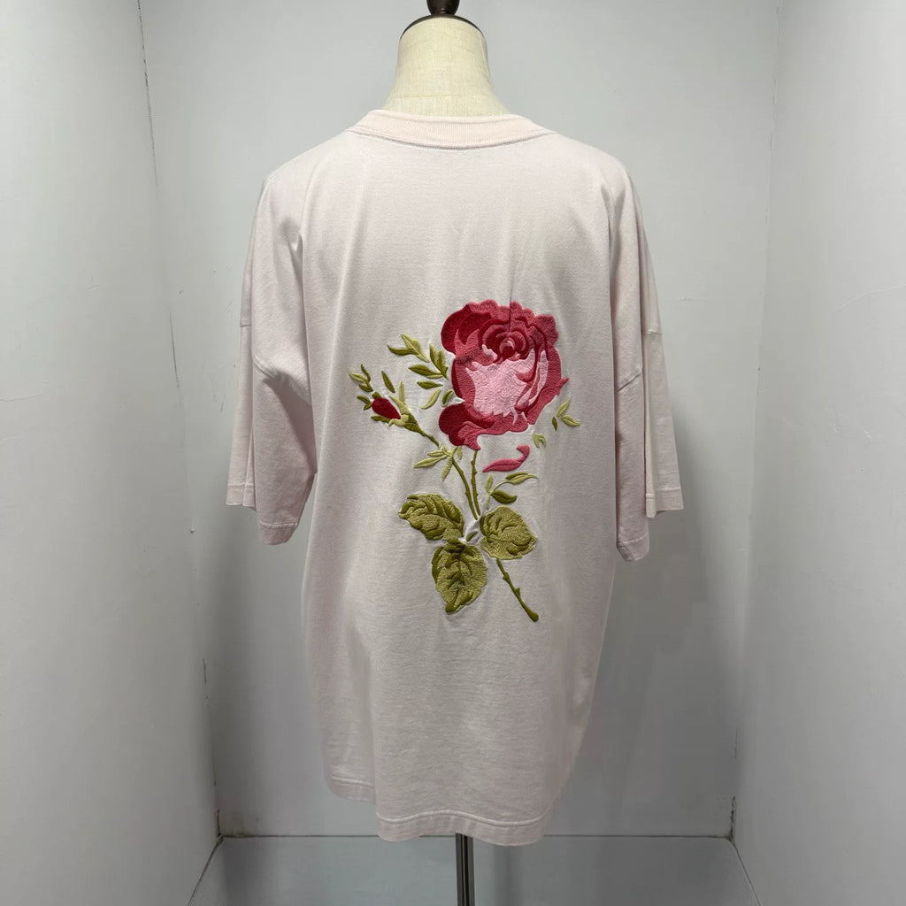 Dior Embroidered Logo Rose Short Sleeve Shirt