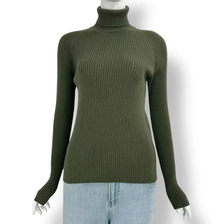 HERMES 1980s Turtleneck Cashmere Blend Knit Sweater