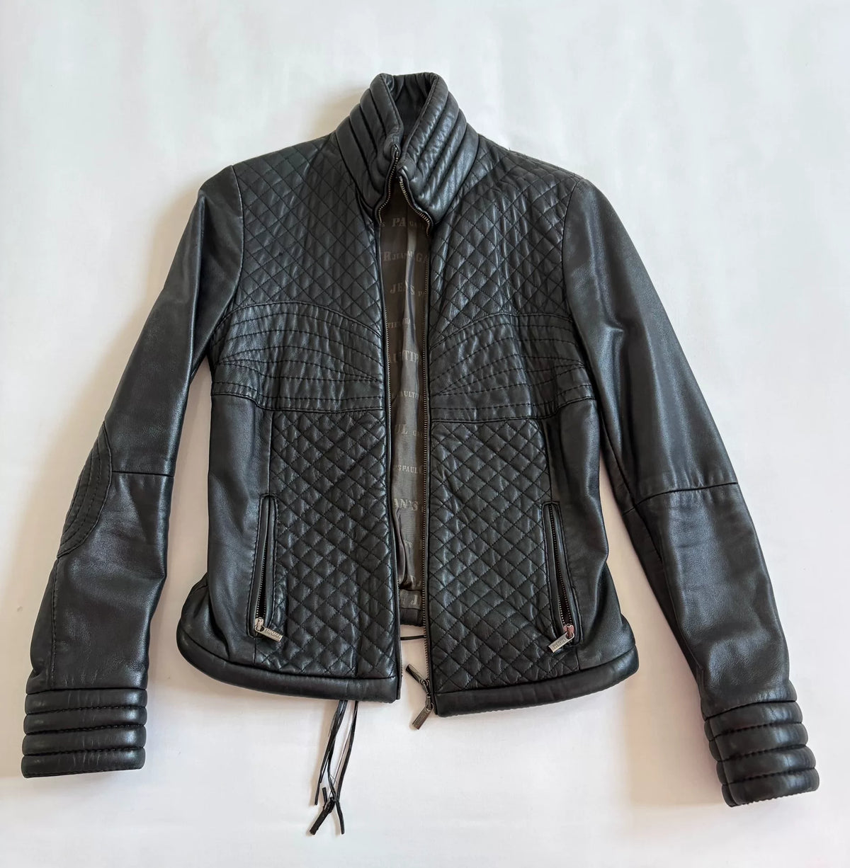 Jean Paul Gaultier Vintage Quilted Circle Leather Jacket
