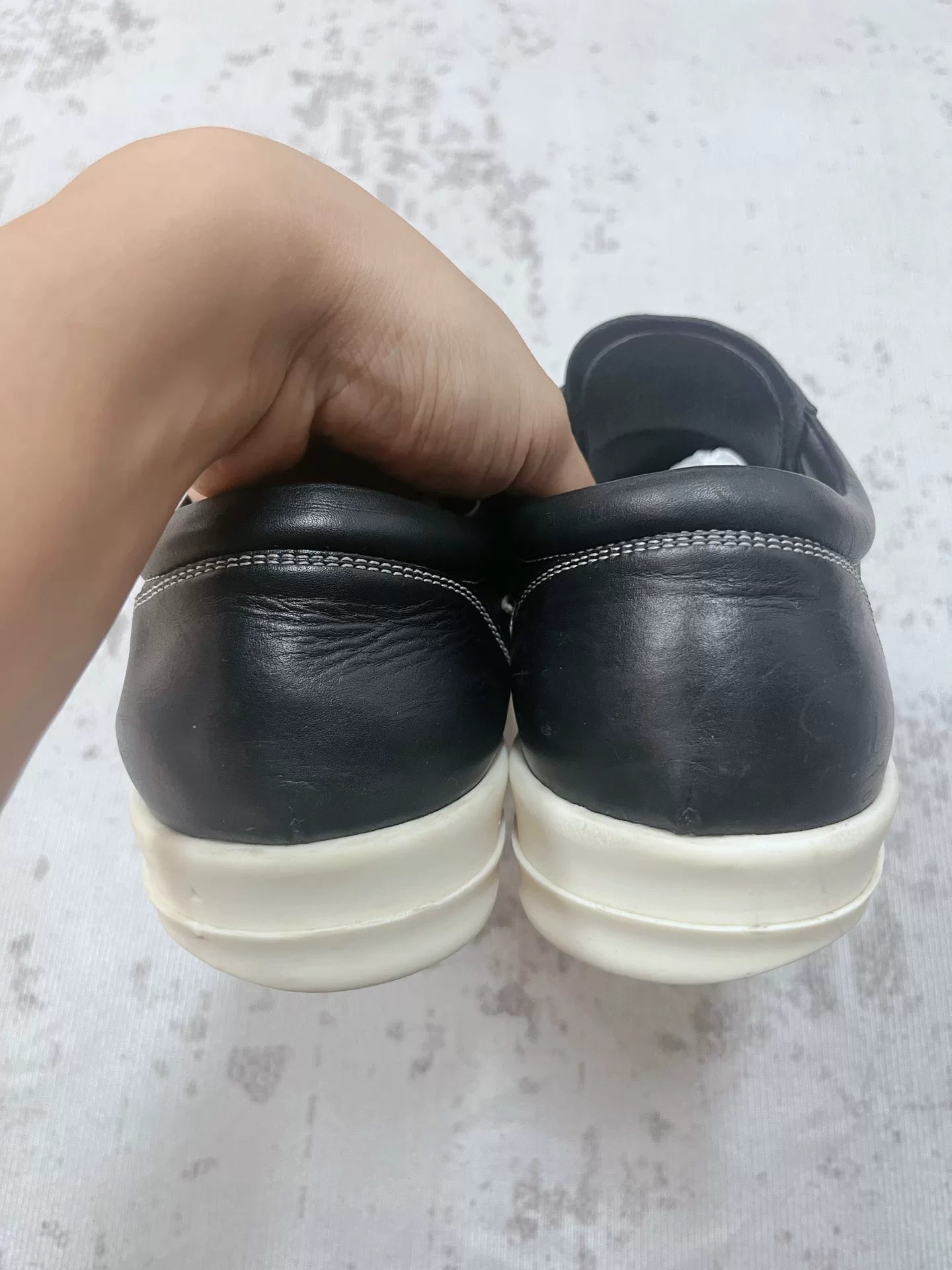 Rick Owens Leather Panelled Sneakers | Black