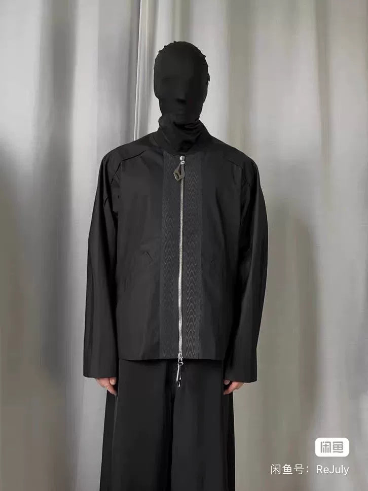 Namacheko SS22 Black Silver Zip-Up Cotton Jacket