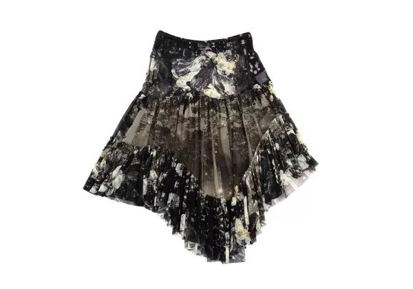 Jean Paul Gaultier Vintage Grey Patterned Mesh Skirt