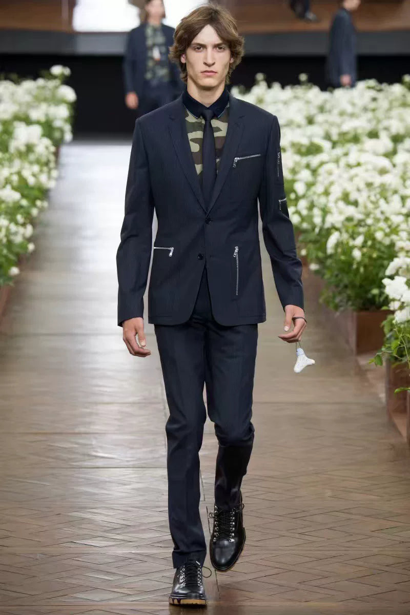 Dior Homme 16SS Runway Zip Wool Suit