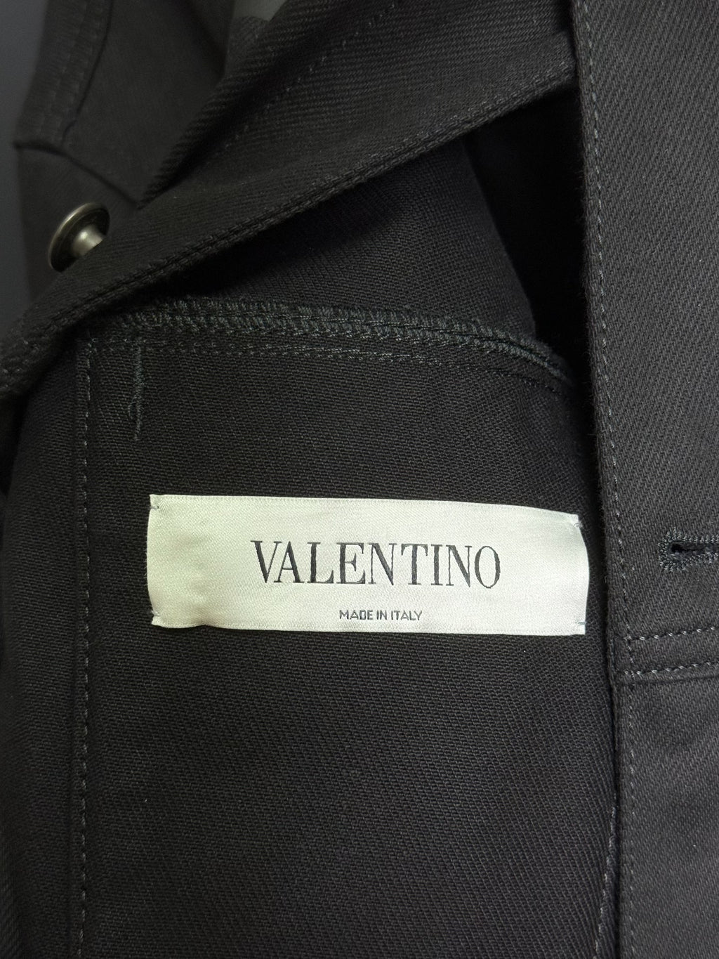 Valentino Black V Logo Denim Jacket