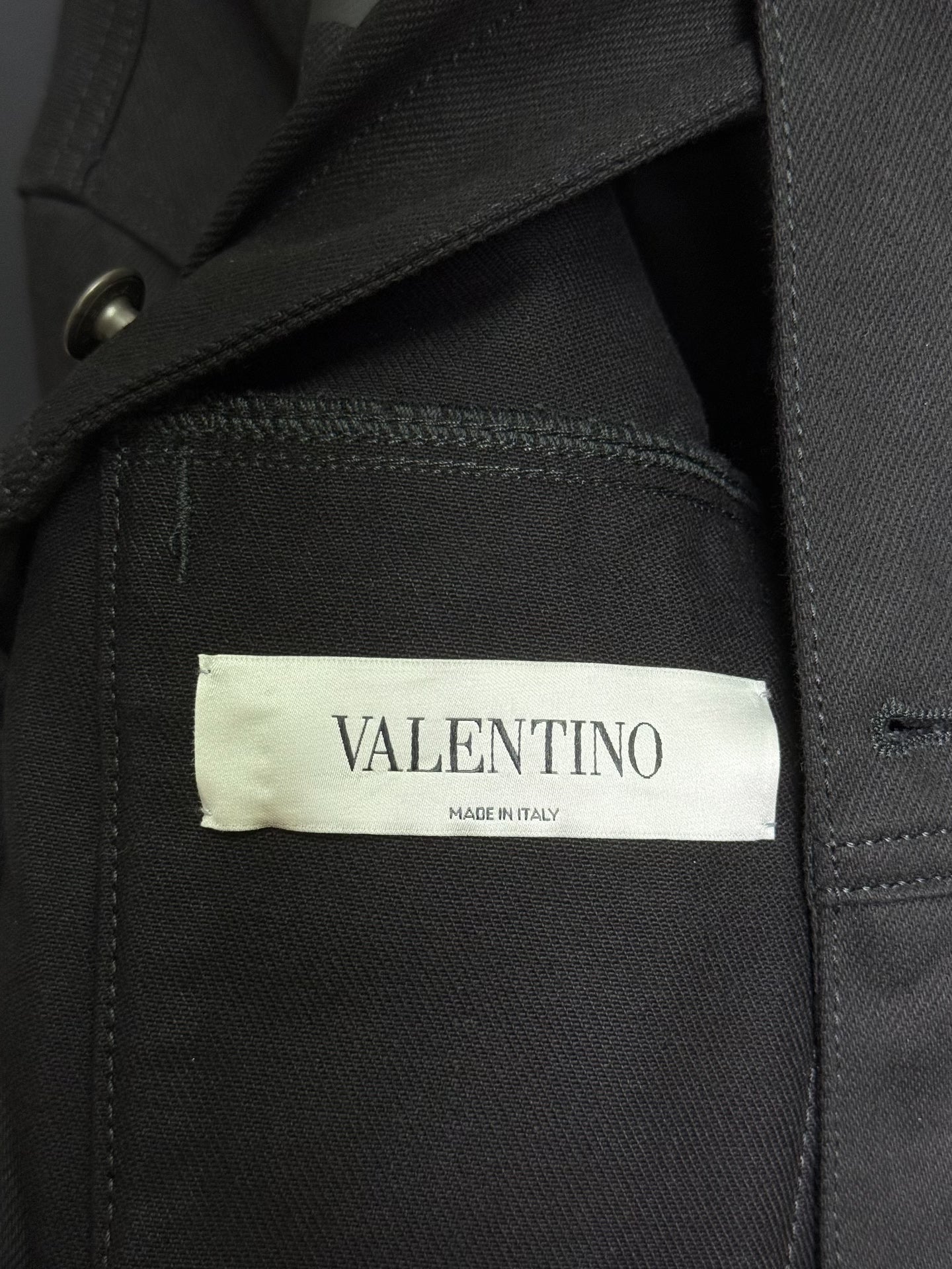 Valentino Black V Logo Denim Jacket