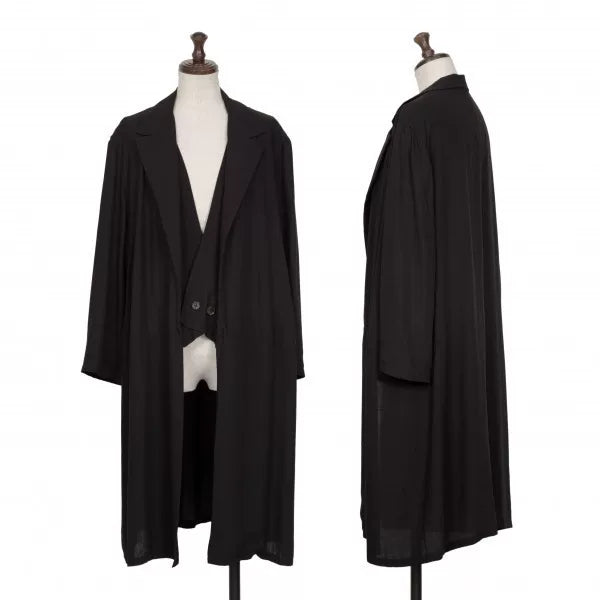 Yohji Yamamoto Black Peak-Lapel Jacket
