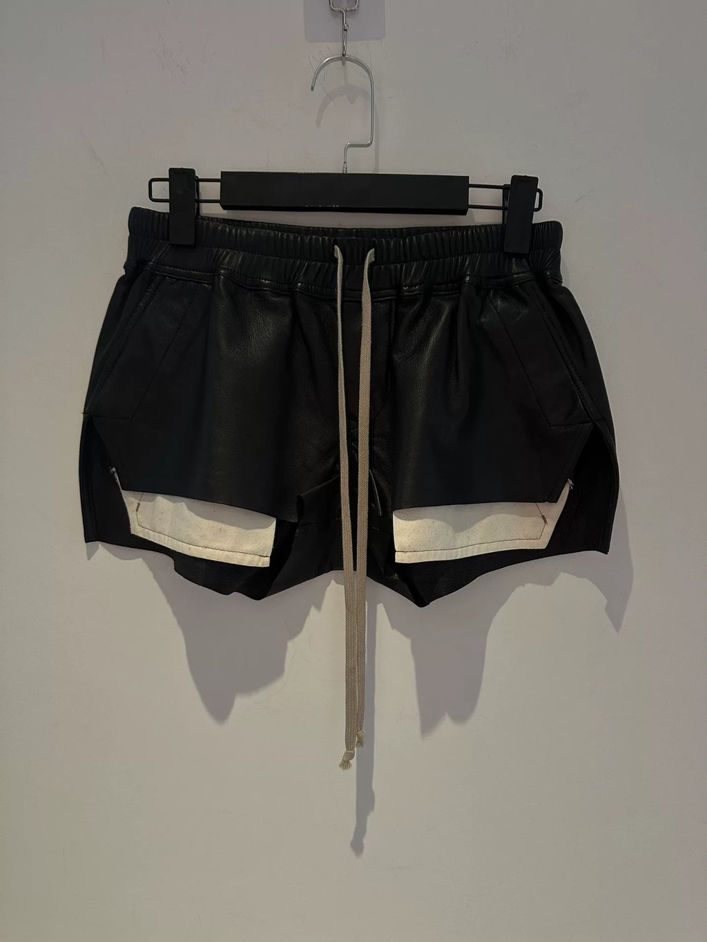 Rick Owens FW22 Oiled Wax Lambskin Boxers Shorts