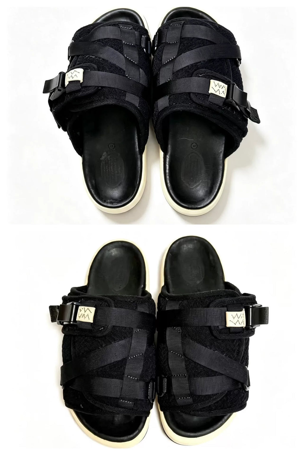 Visvim 19SS Spot Christo Knit Black Nylon Slides
