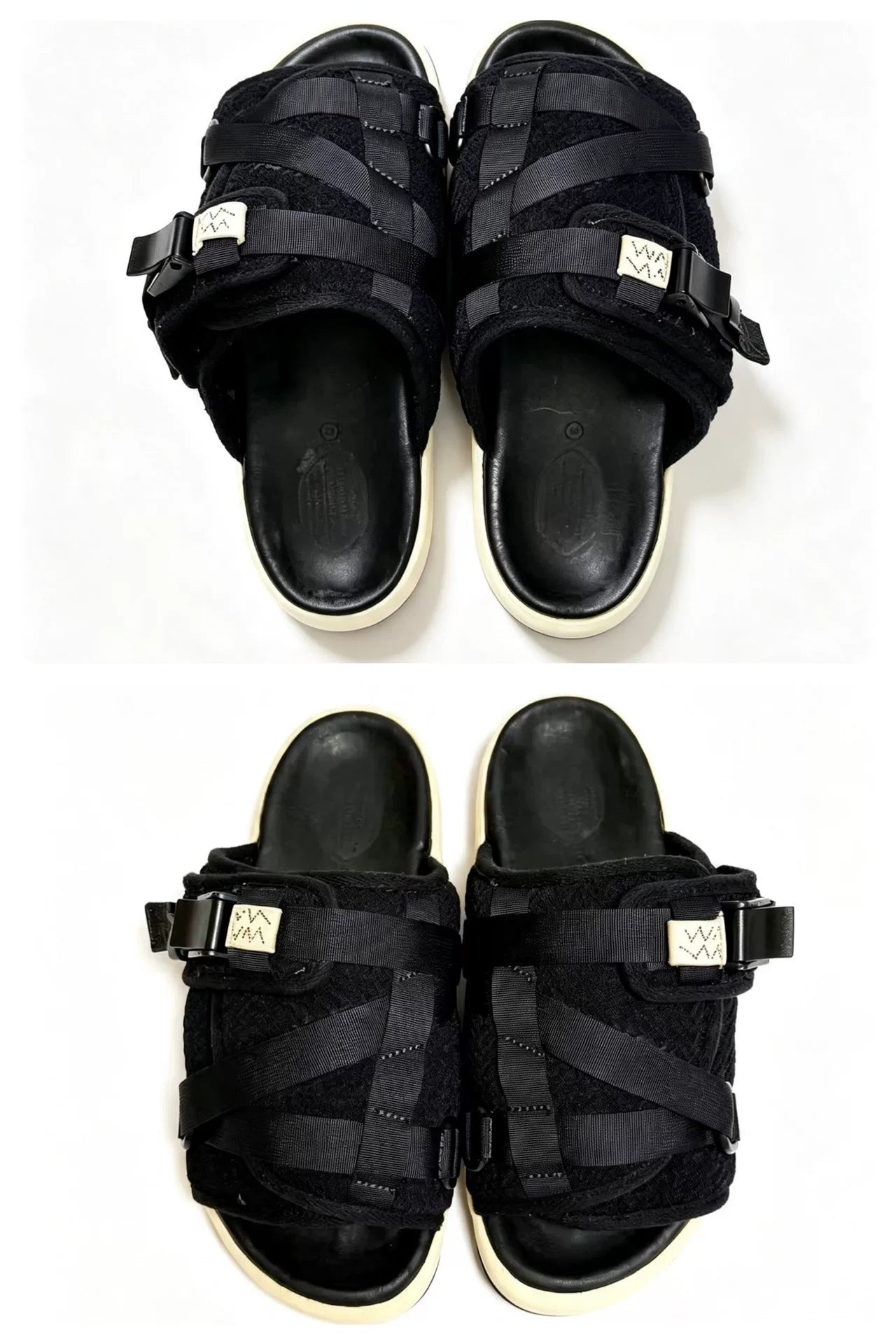 Visvim 19SS Spot Christo Knit Black Nylon Slides