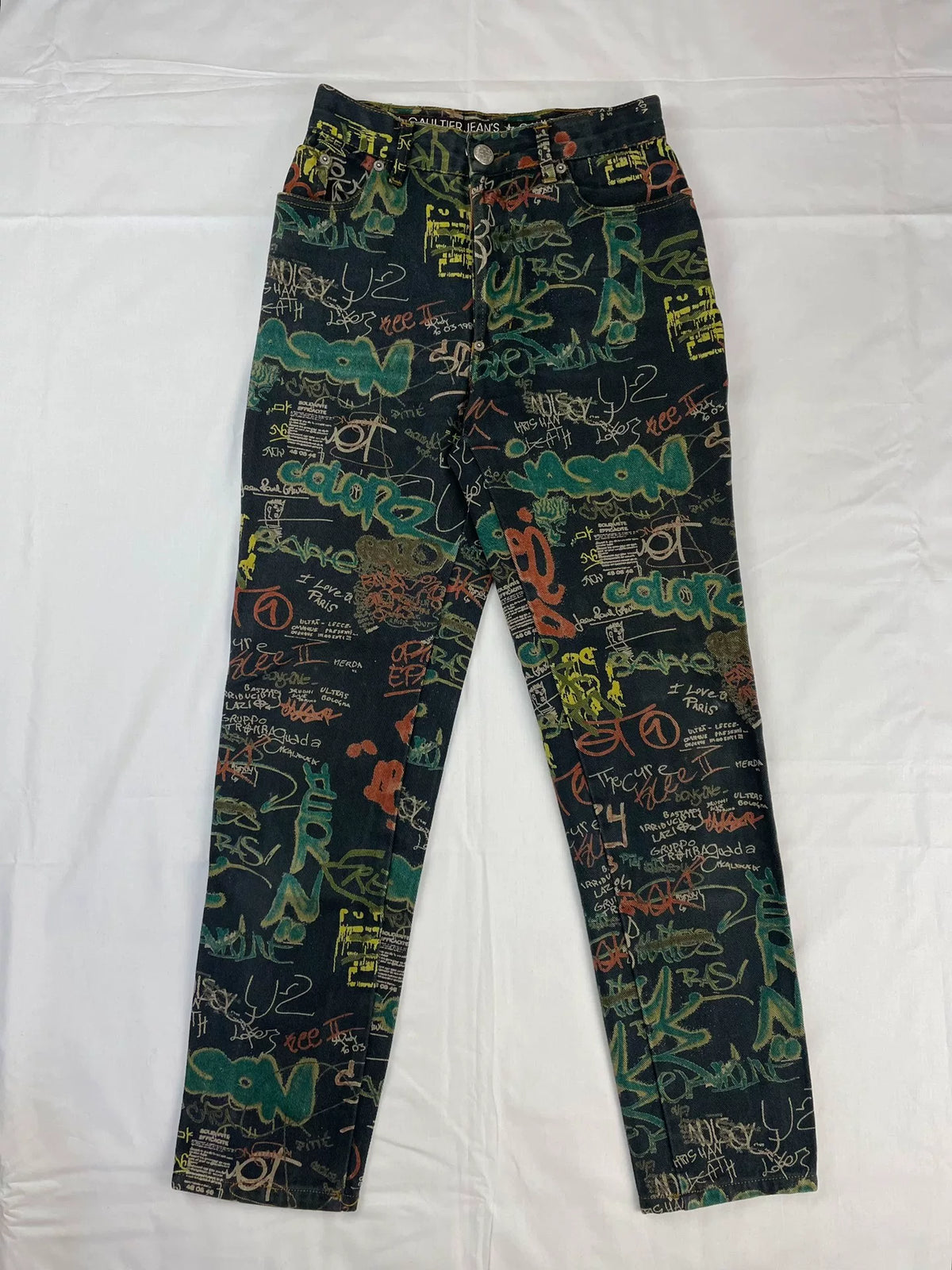 1994 Spring/Summer Jean Paul Gaultier Graffiti Print Jeans