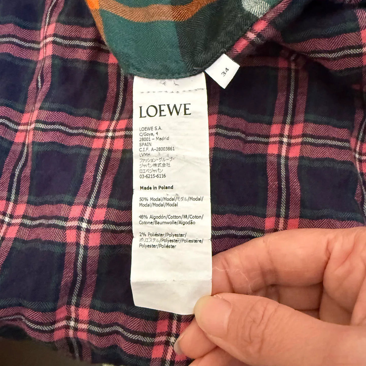 Loewe Embroidered Plaid Shirt