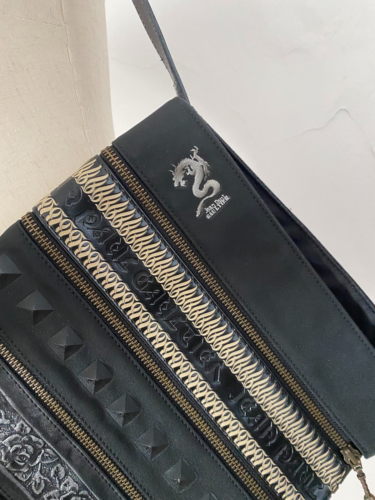 Jean Paul Gaultier Dragon Pattern Deconstructed Crossbody Bag