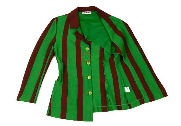 Issey Miyake Vintage Green Striped Top