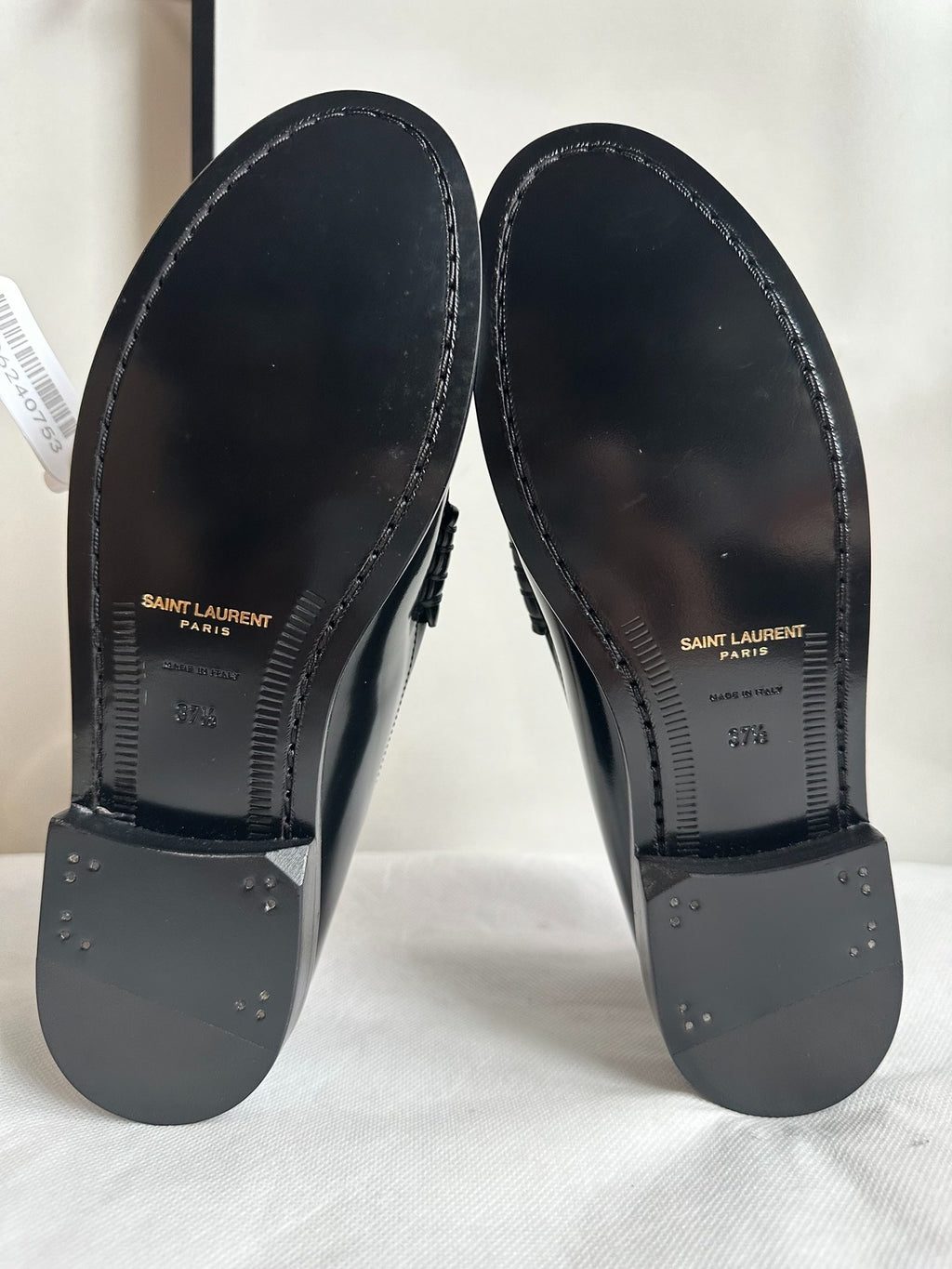 Saint Laurent Black Patent Leather Penny Loafers