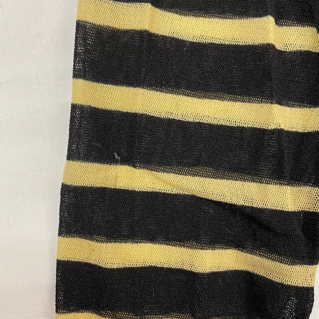 2001 Fall/Winter Jean Paul Gaultier Striped Elastic Mesh Turtleneck Long-Sleeve T-Shirt