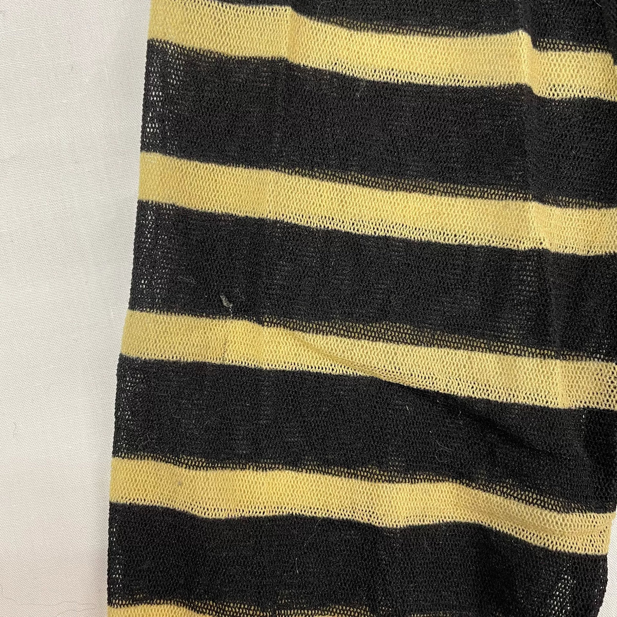 2001 Fall/Winter Jean Paul Gaultier Striped Elastic Mesh Turtleneck Long-Sleeve T-Shirt