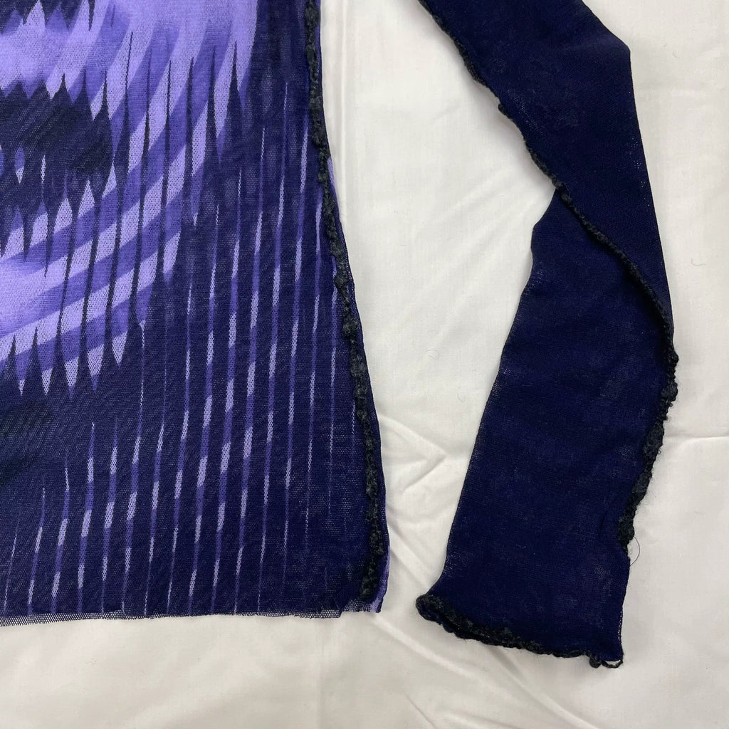 2001 Fall/Winter Jean Paul Gaultier Woman's Face Print Mesh T-Shirt
