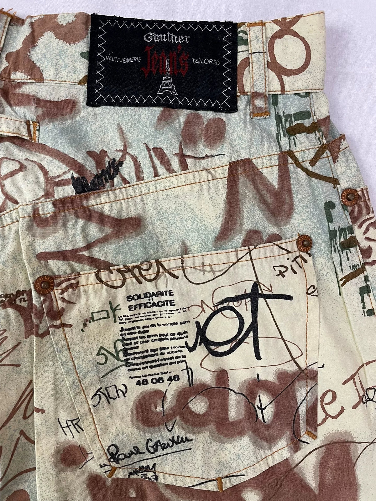 1994 Spring/Summer Jean Paul Gaultier Graffiti Print Trousers