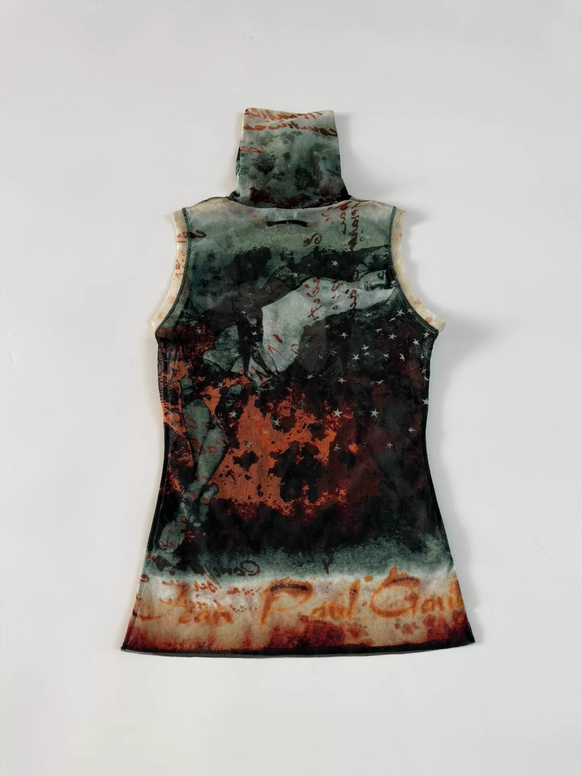 Jean Paul Gaultier Vintage Mesh Portrait Sleeveless Top