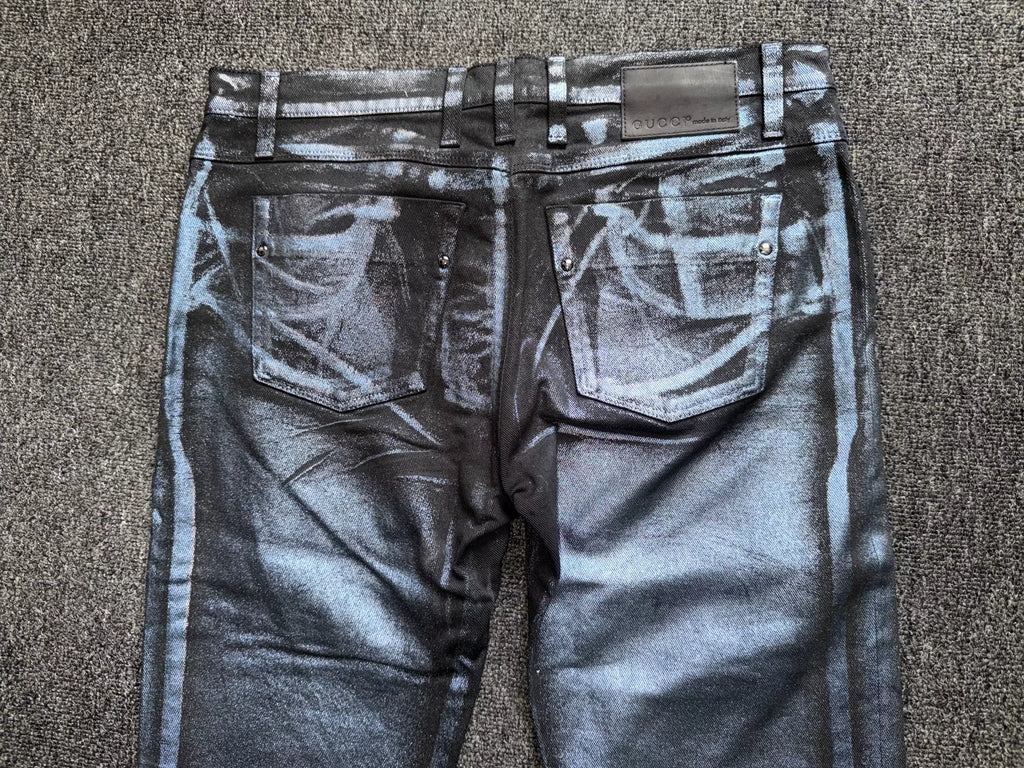Gucci FW09 Silver Metallic Trompe l'Oeil Denim by Frida Giannini