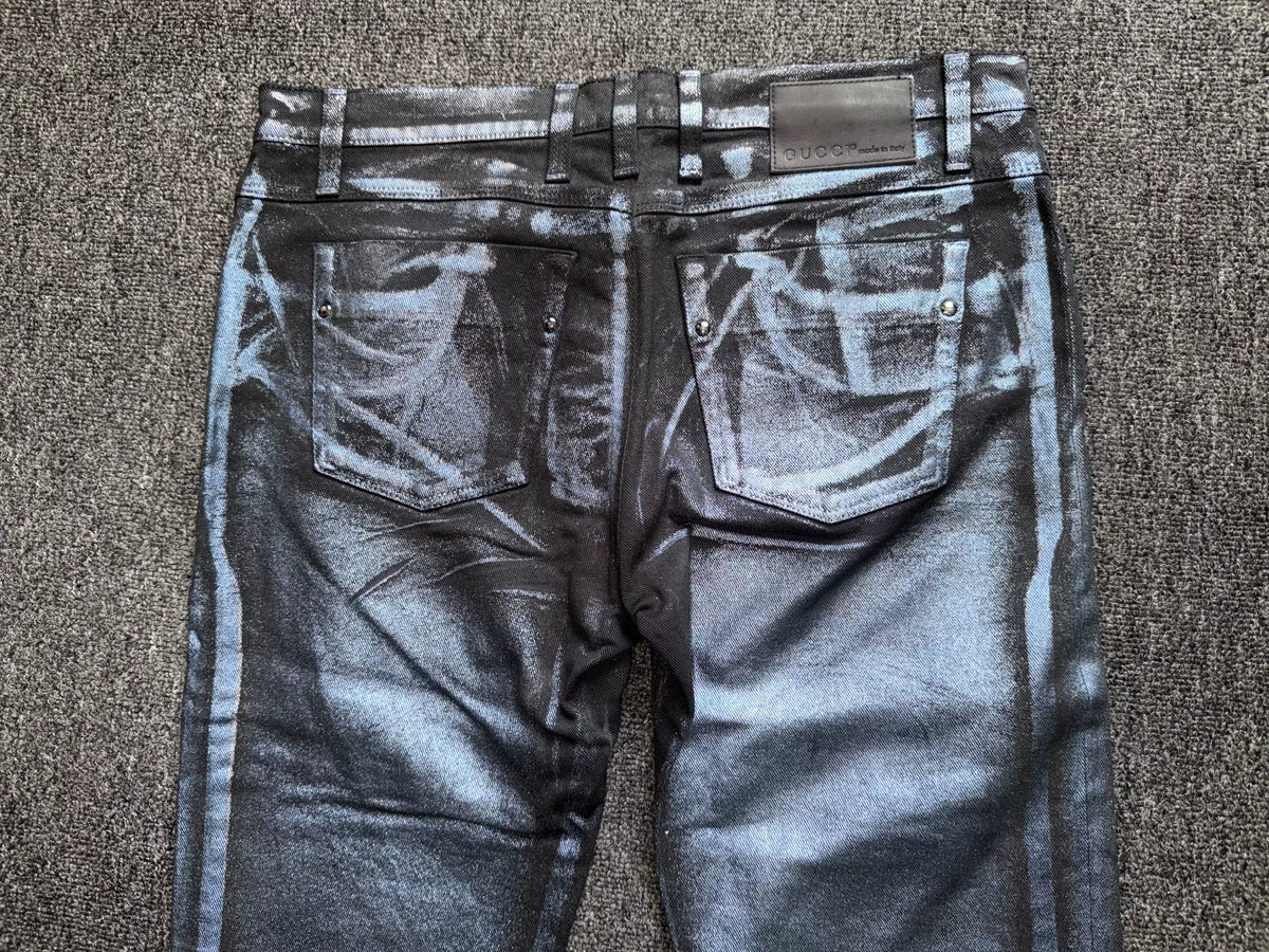Gucci FW09 Silver Metallic Trompe l'Oeil Denim by Frida Giannini