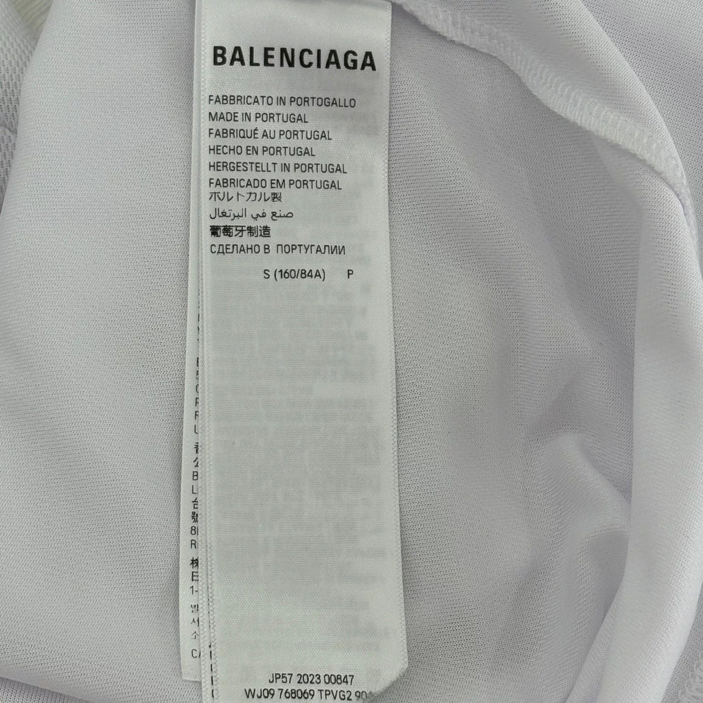 Balenciaga Multicolor Manchester United Embroidered Print Logo Mesh Jersey Short Sleeve T-Shirt