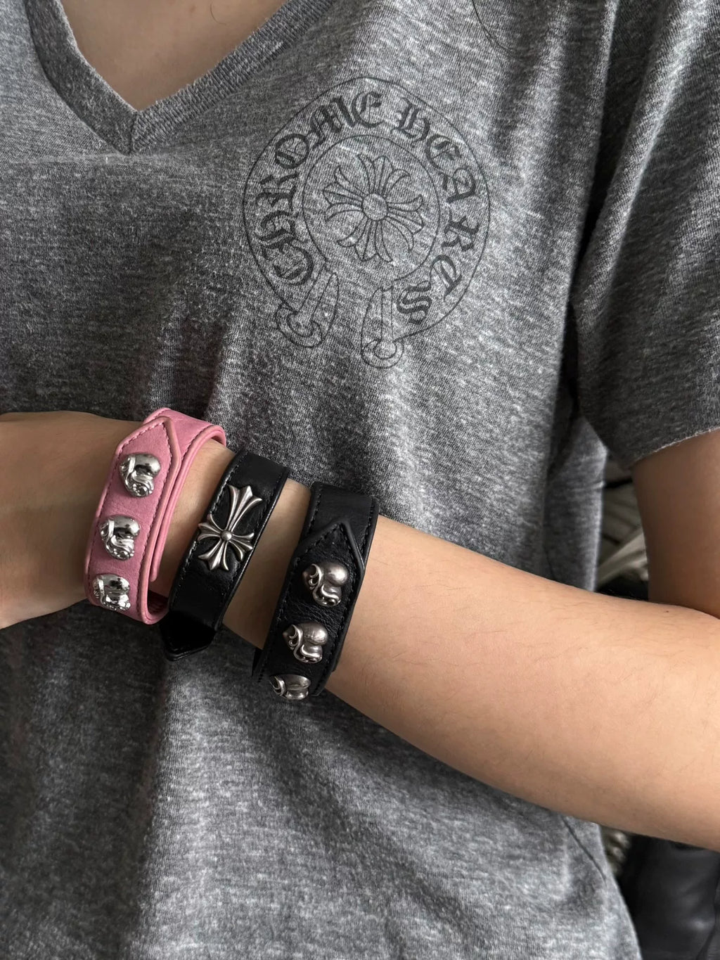 Chrome Hearts Pink Heart Vine Bracelet