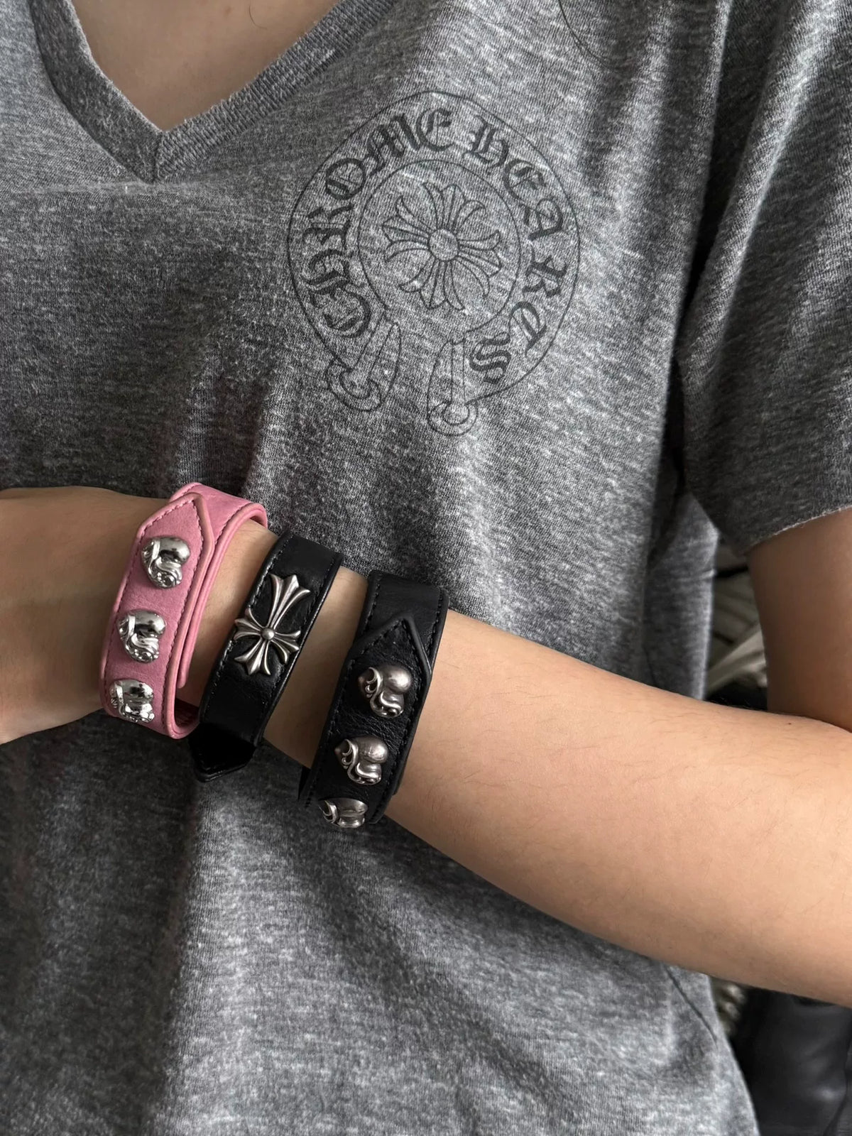 Chrome Hearts Pink Heart Vine Bracelet