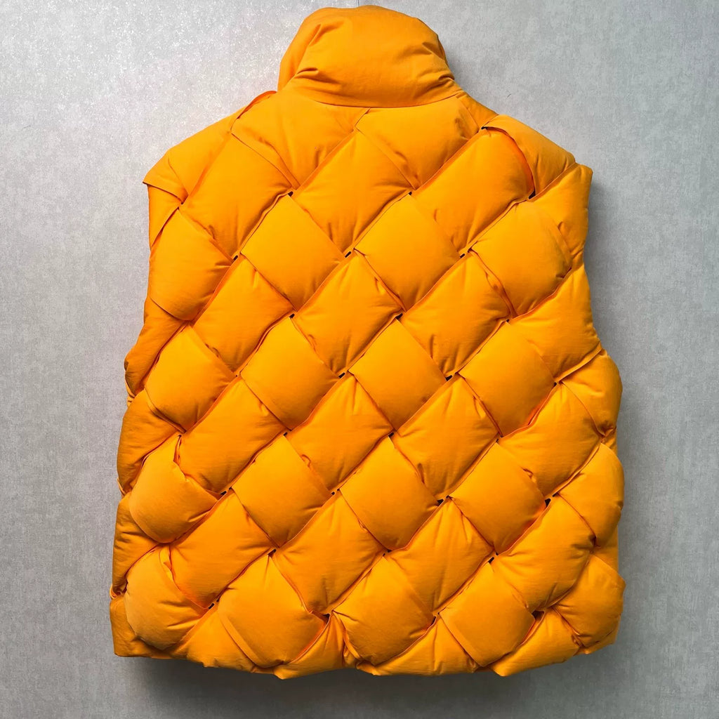 Bottega Veneta Orange Woven Down Vest