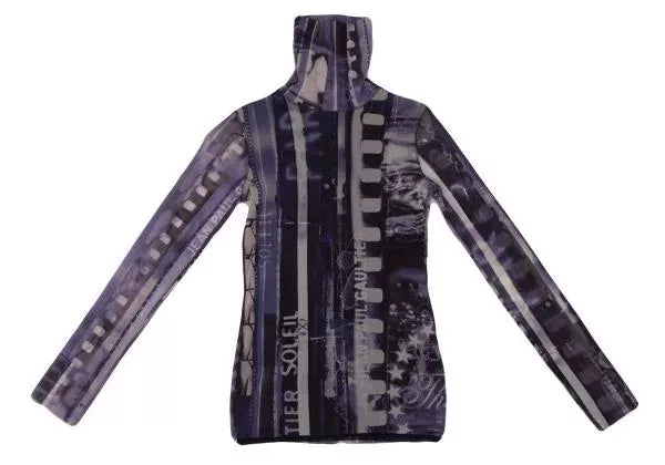 Jean Paul Gaultier Vintage Purple Floral Mesh Top