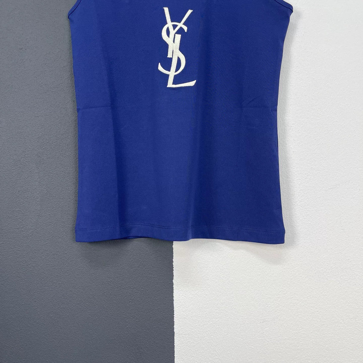 Saint Laurent slp blue YSL large logo tank top
