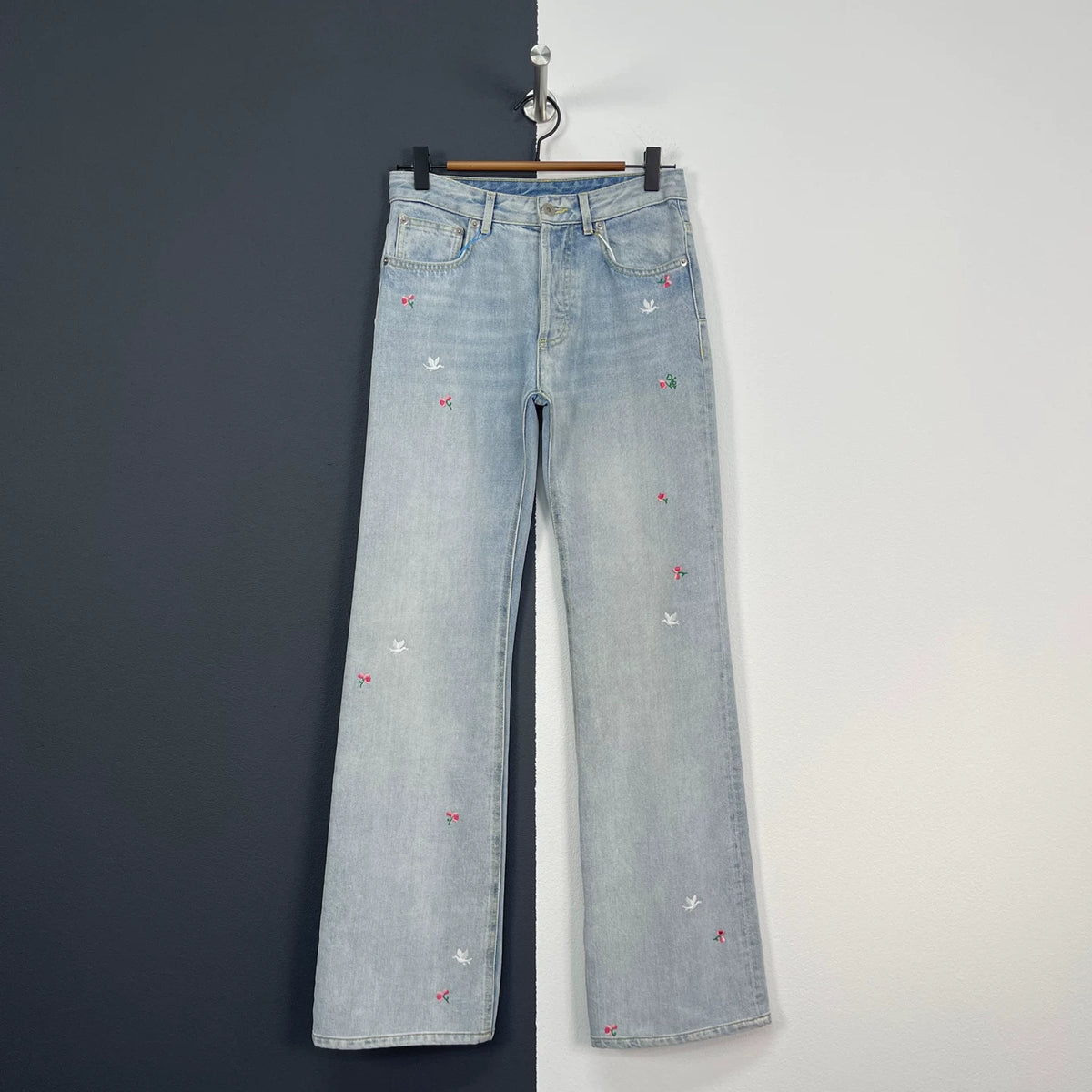 Dior Embroidered Hundred Birds Floral Denim Jeans