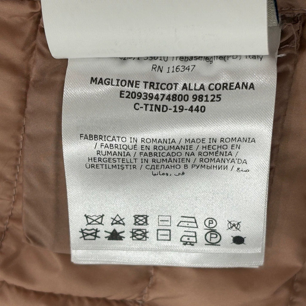 Moncler Pink Knit Wool-Panel Down Jacket