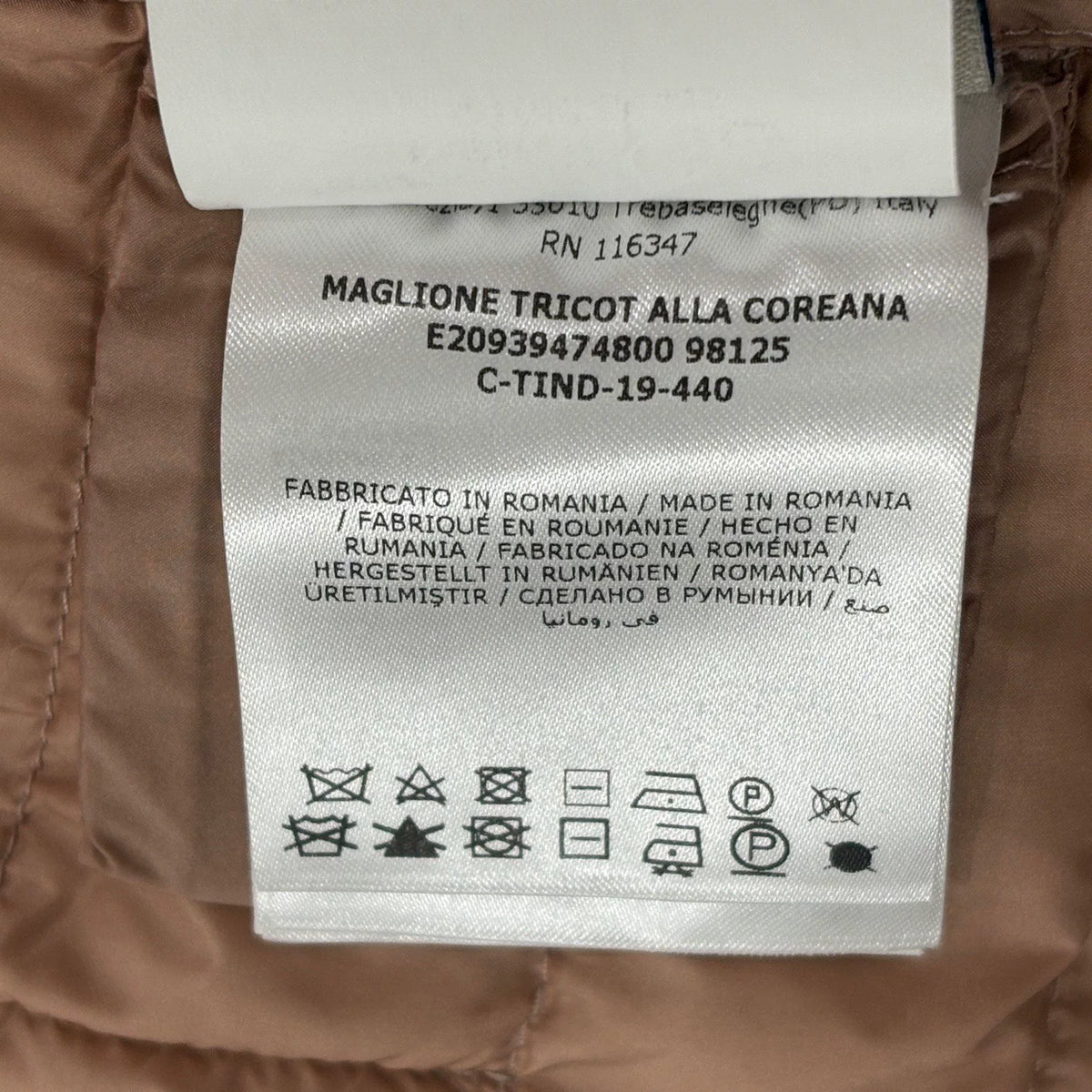 Moncler Pink Knit Wool-Panel Down Jacket