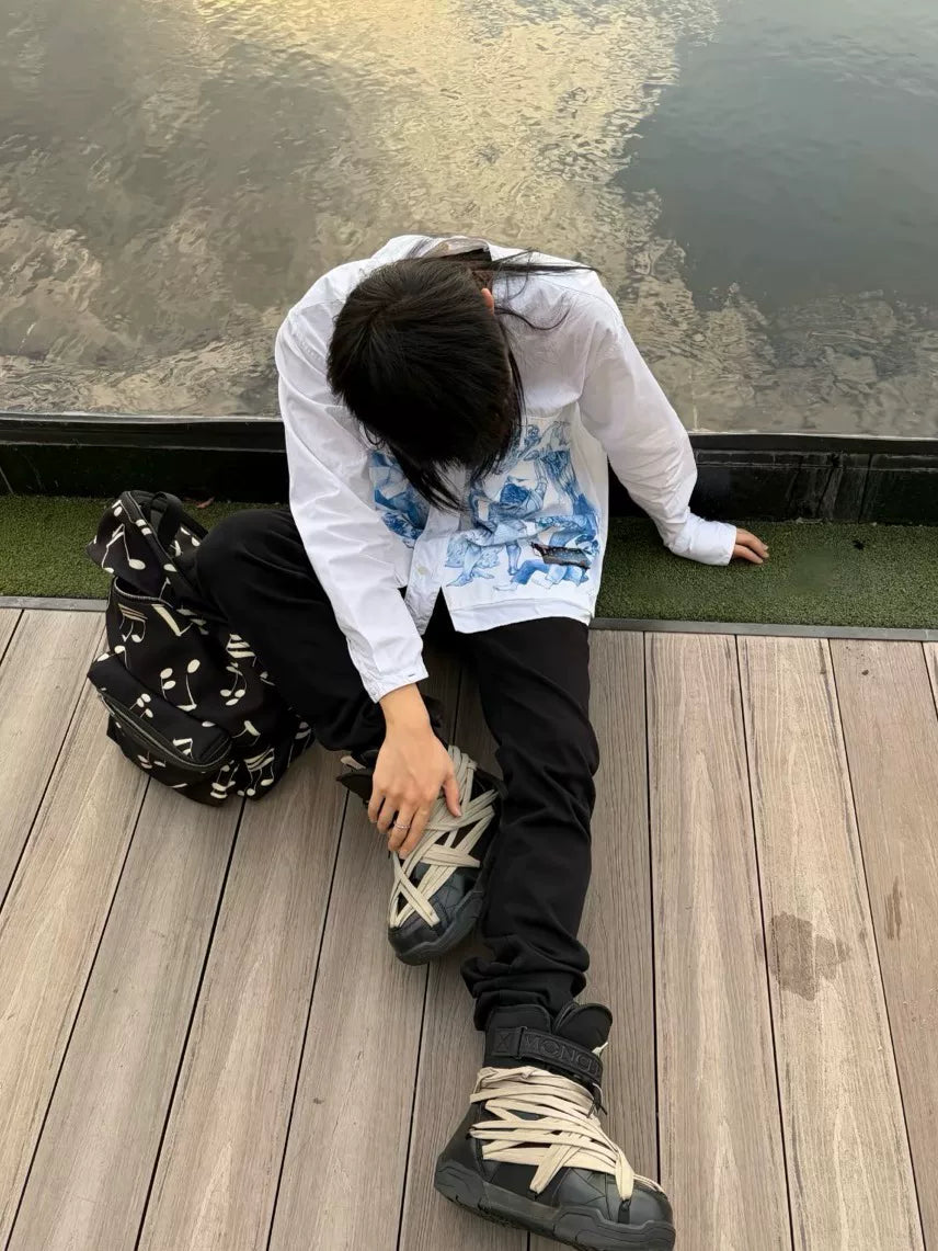 Prada FW16 Important Ones "Gods" Long-Sleeve Detachable Shirt