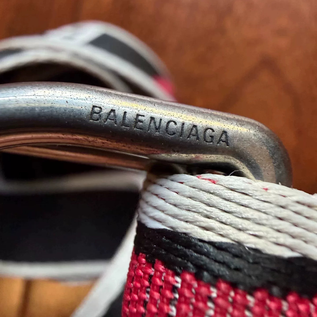 Balenciaga Black Red Woven Belt