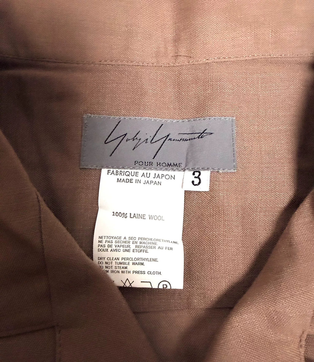 Yohji Yamamoto Pour Homme Mainline Pink Wool Short Sleeve Shirt