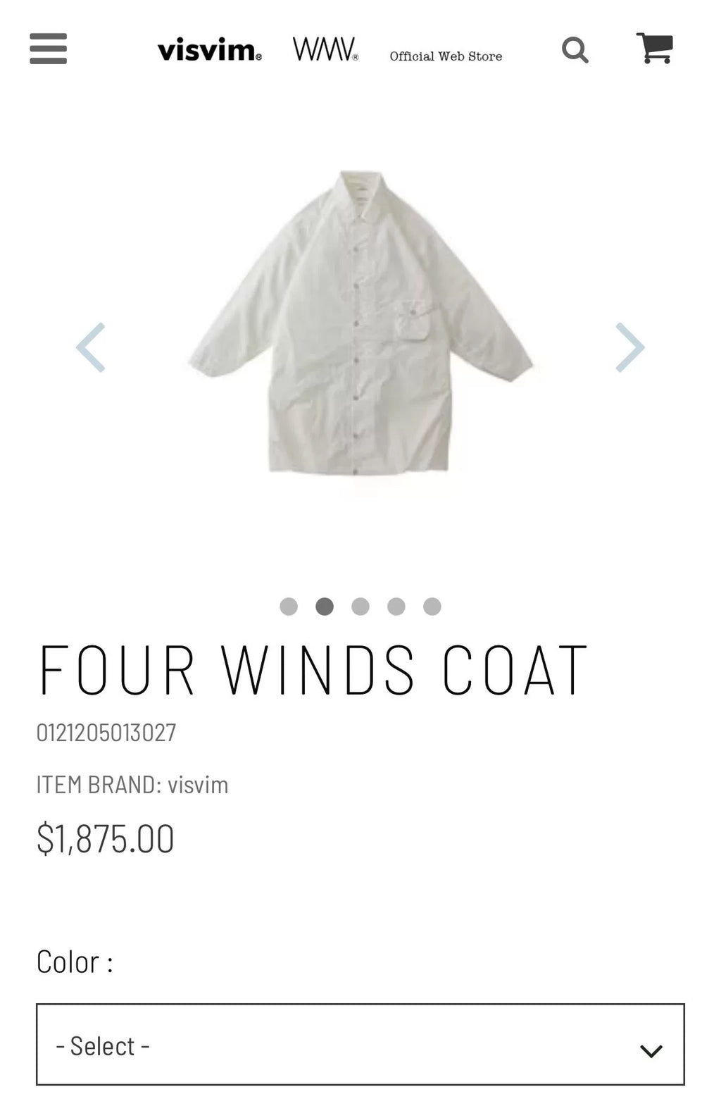 Visvim 21AW Four Winds White Cotton Drawstring Trench Coat