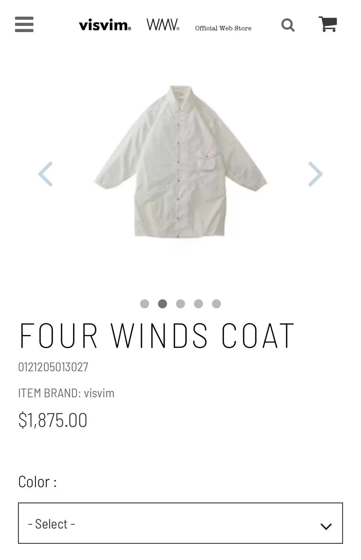 Visvim 21AW Four Winds White Cotton Drawstring Trench Coat