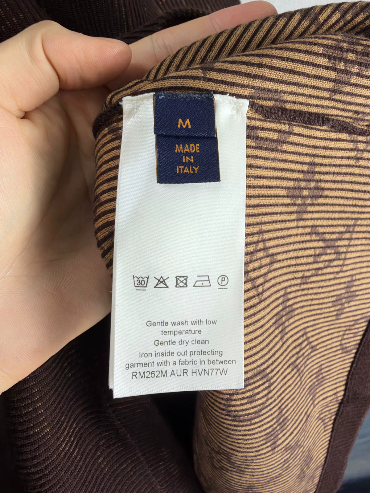 Louis Vuitton FW26 Brown Tonal Monogram Knit Short Sleeve Top
