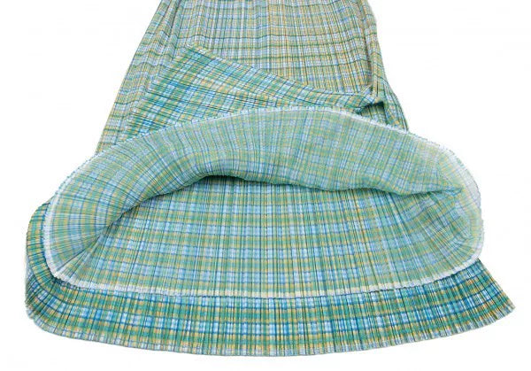 Issey Miyake Vintage Green Plaid Pleated Skirt