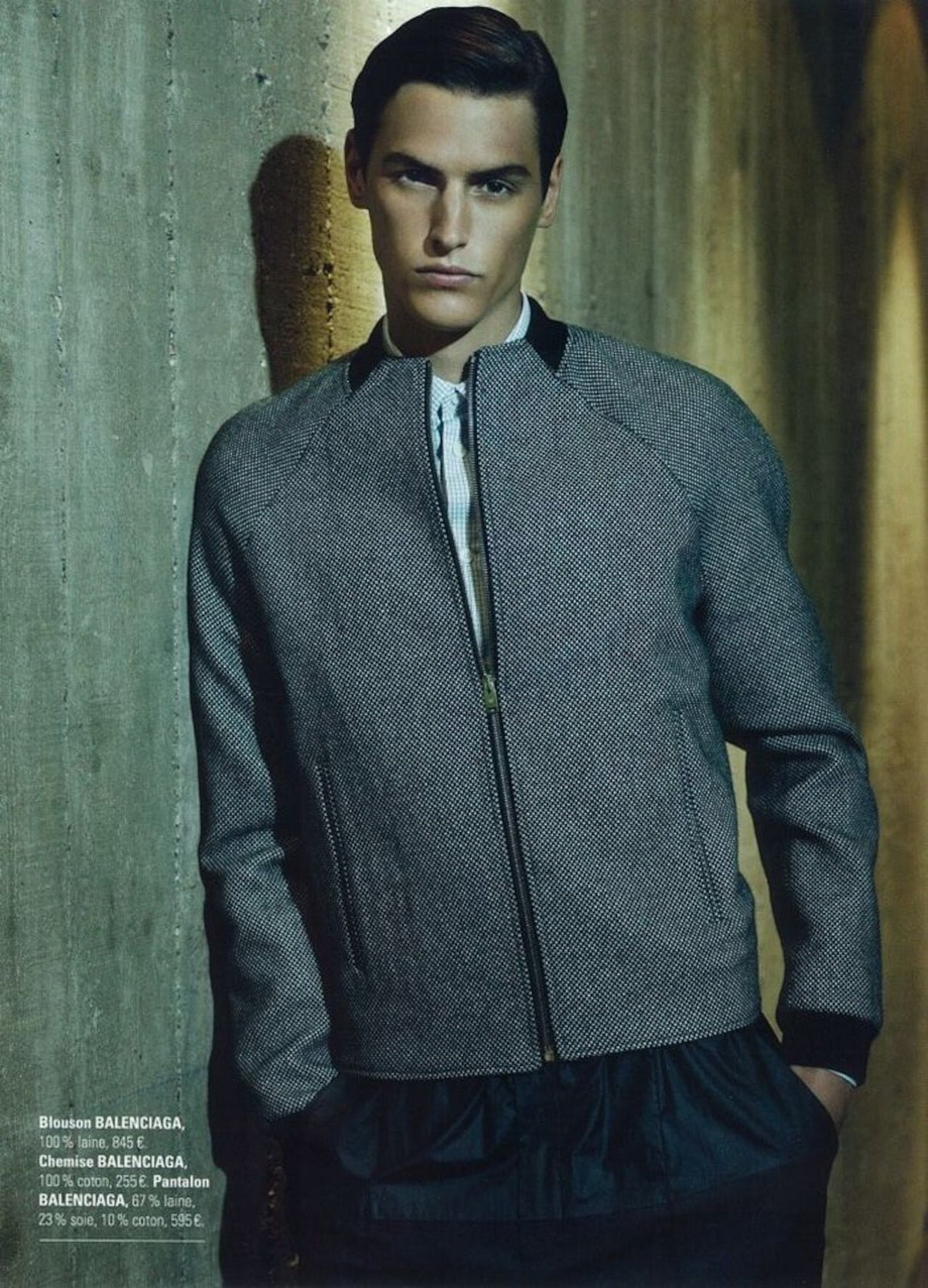 Balenciaga AW12 Wool Zip-Up Jacket