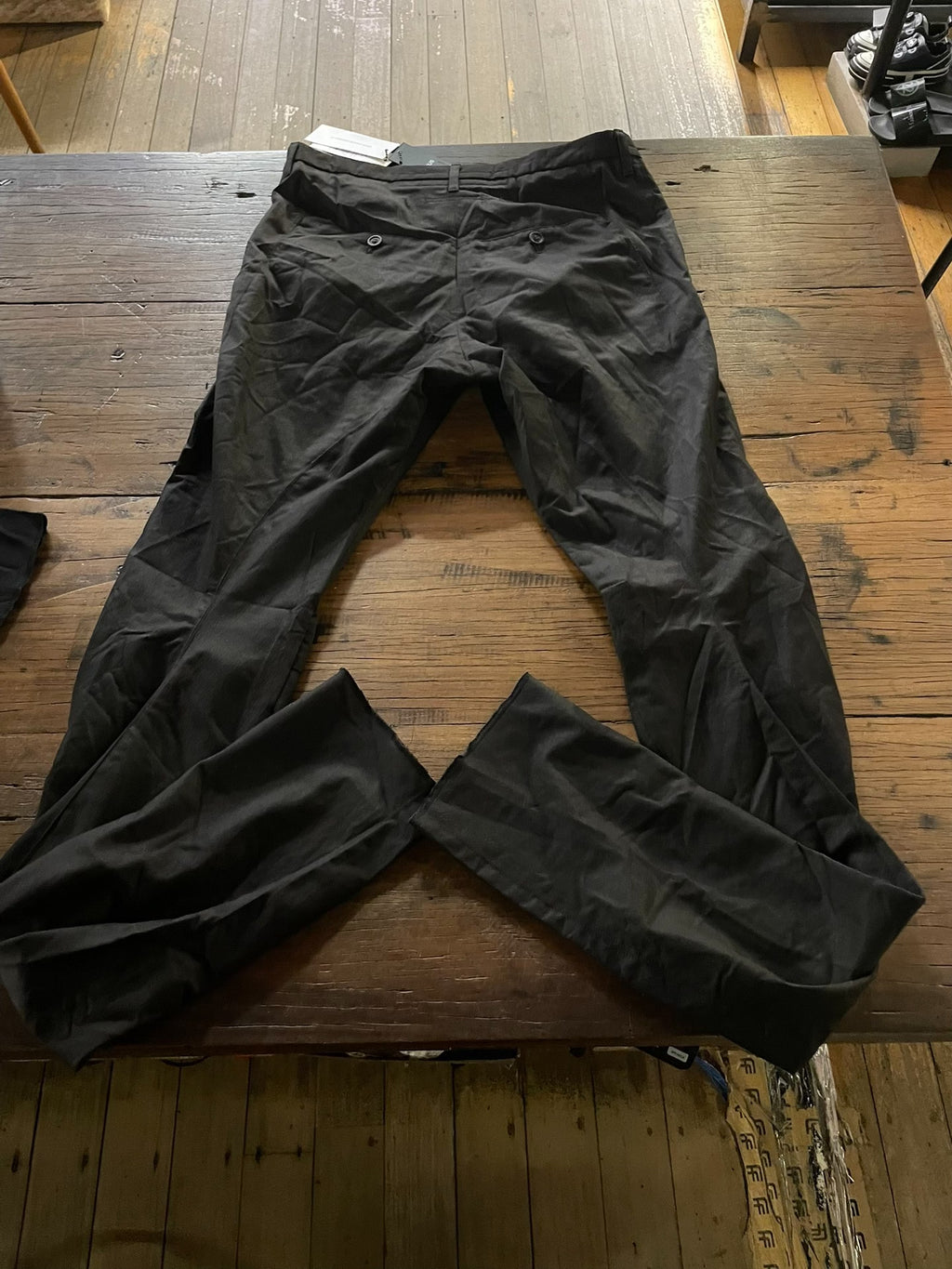 Julius SS14 Black Open Knee Ghost PU6 Silk Trousers