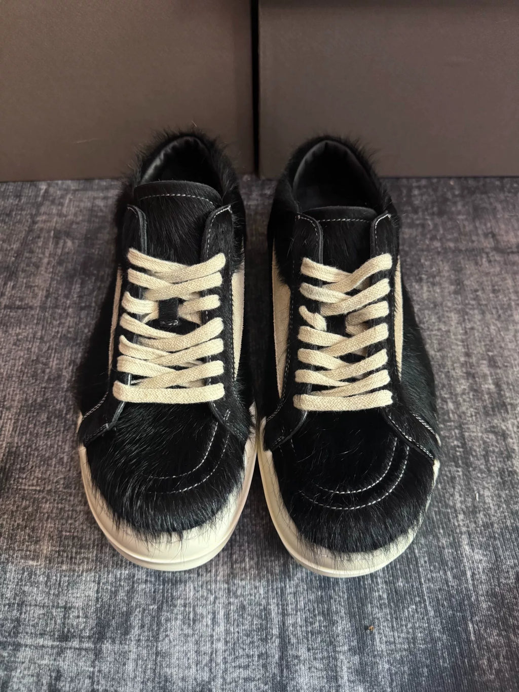 Rick Owens Fur Black Sneakers