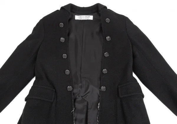 Comme Des Garçons Black Deconstructed Wool Coat